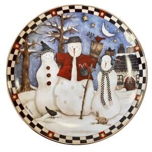 THE FRANKLIN MINT Collectible Snowman CHRISTMAS Plate FRIENDSHIP WARMS THE SOUL